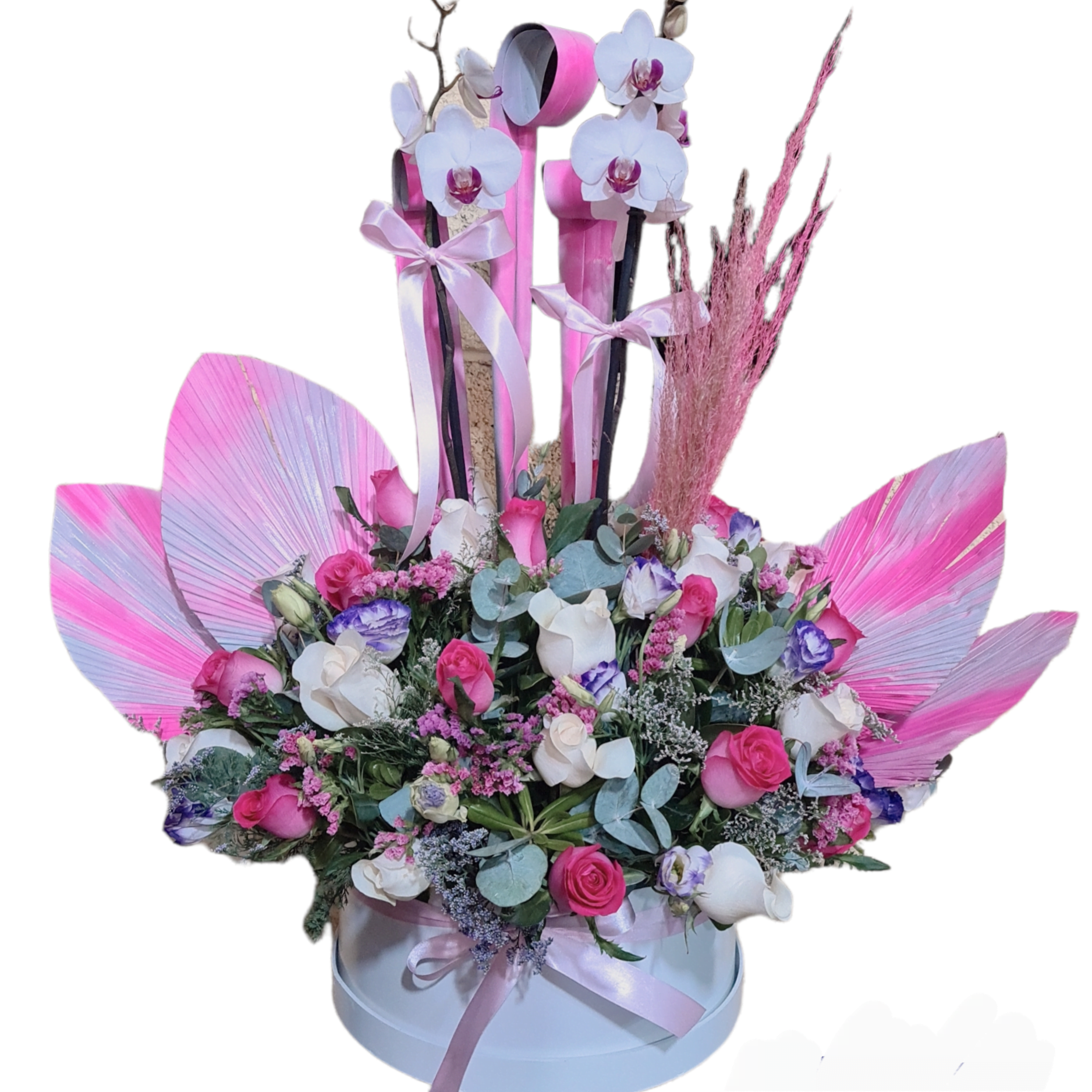 Arreglo floral de rosas y orquideas - Son Flores | Flores a domicilio