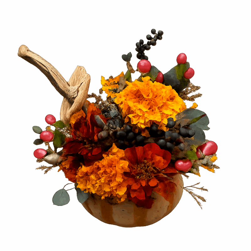 arreglos florales con cempasúchil